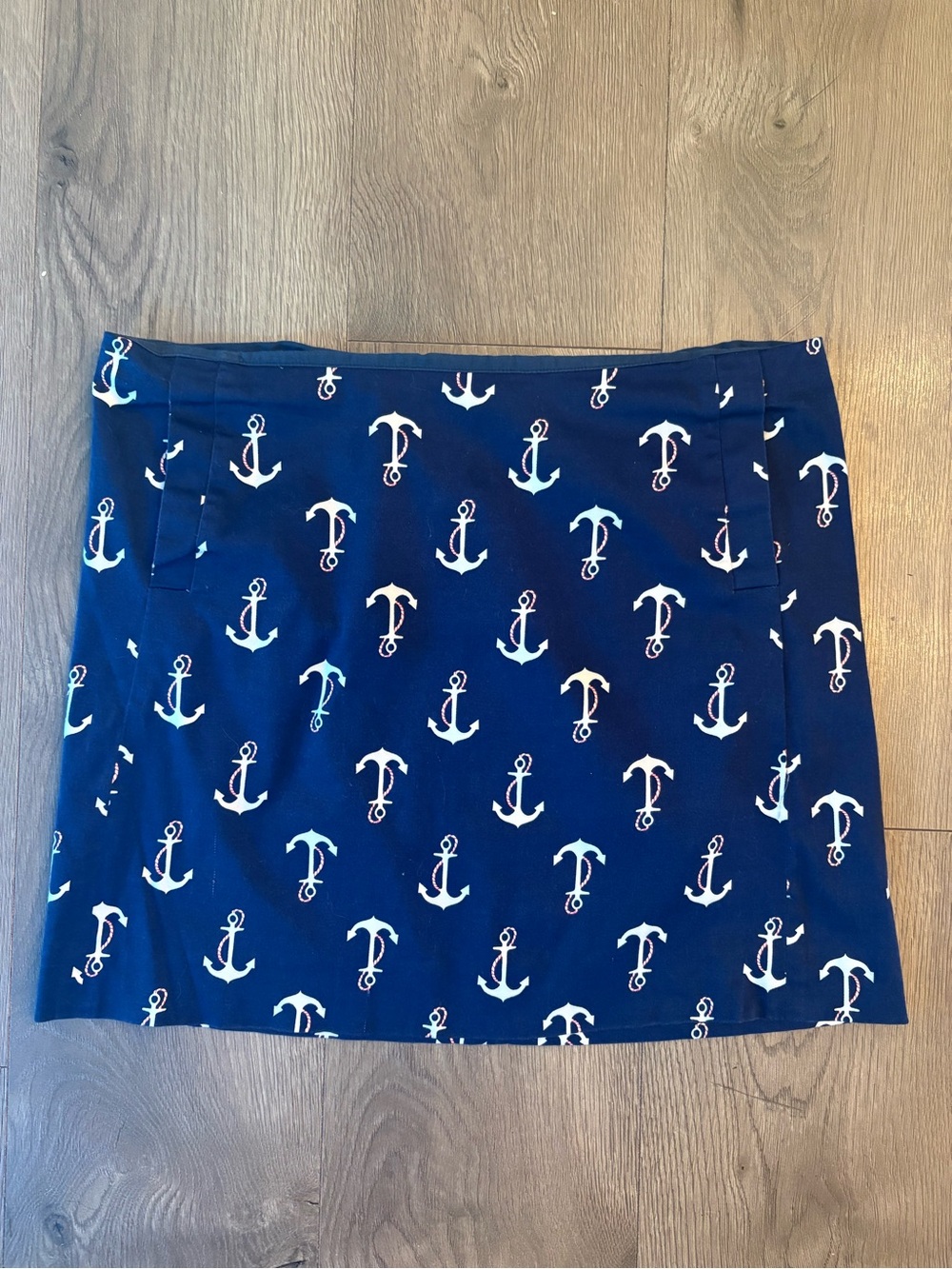 J. Crew Navy Blue Mini Skirt with White Anchor Motif